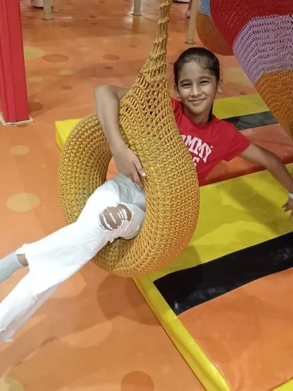 Swinging into fun! These cozy pod swings are a great spot for a gentle ride or a quick rest before jumping back into the action. They are a favorite for kids who enjoy a calmer pace.