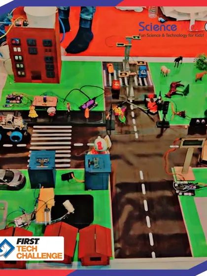A detailed look at "The Soul City," our award-winning project for the First Tech Challenge. This model integrates automated traffic management, smart waste disposal, and other sustainable solutions, all built and programmed by my students.