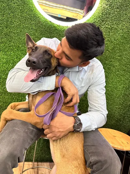 A happy kiss from a happy dog. The bond I share with my dogs is the most important aspect of my work.