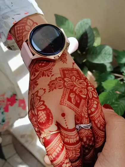 Another shot of the beautiful stain, held in a partner's hand.