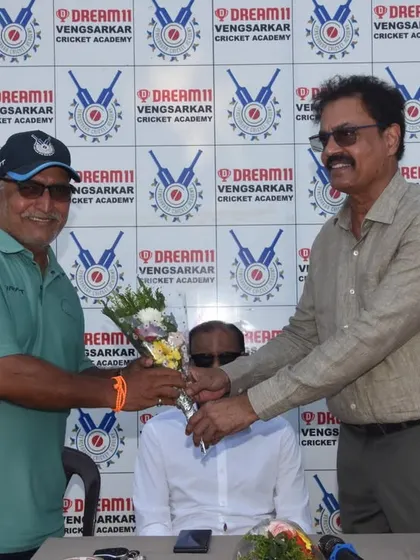 Welcoming a guest at the Dream11 Cup prize distribution ceremony at the iconic Oval Maidan, Churchgate.