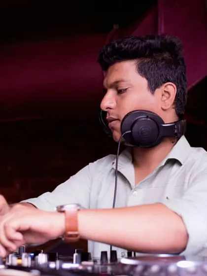 A focused moment at the start of a long set at Mitron. I meticulously prepare my music to build the energy throughout the night.