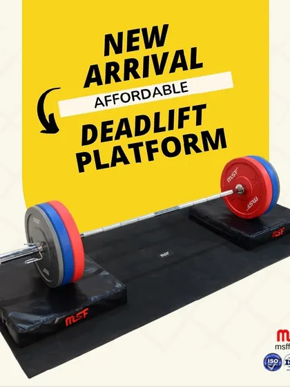 A new arrival: our affordable Deadlift Platform, complete with drop pads and a rubber mat for a complete deadlifting station.