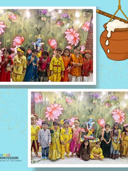 Our tiny tots dressed as Radha and Krishna, spreading joy and devotion. Cultural celebrations are an integral part of our curriculum, fostering an appreciation for diversity.