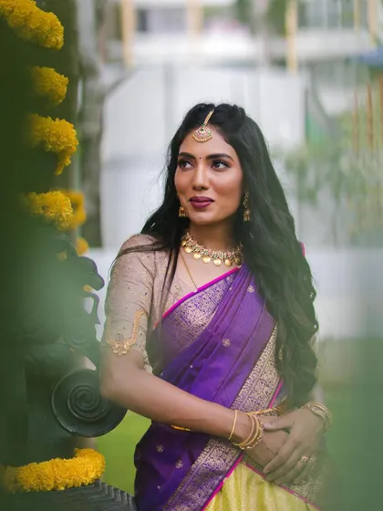 Another angle of this beautiful pre-wedding look. The soft, open waves and natural makeup create a style that is effortlessly glamorous.