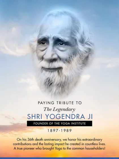 We pay tribute to our legendary founder, Shri Yogendra Ji. On his 36th death anniversary, we honor his extraordinary contribution of bringing yoga from the domain of ascetics to common households.