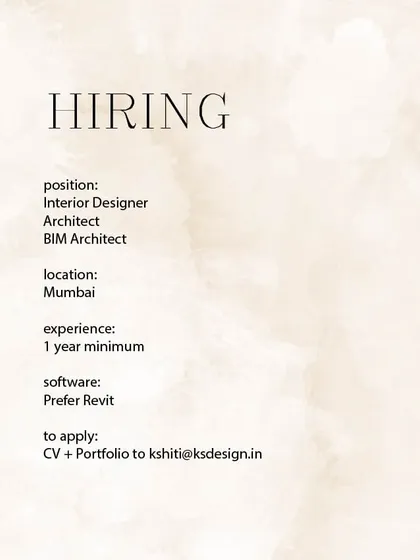 Studio KSD in Mumbai is hiring for multiple design roles.