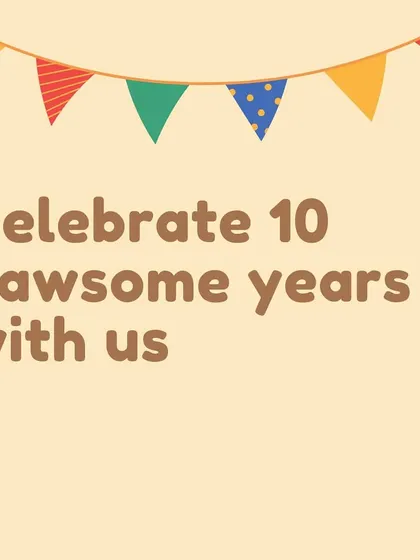 Another post from our 10-year celebration, inviting our community to share in the joy and memories.