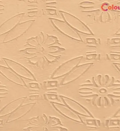 This is a close-up of an embossed floral and leaf pattern texture for exterior walls. It provides a decorative, three-dimensional finish that adds elegance and curb appeal to any property.
