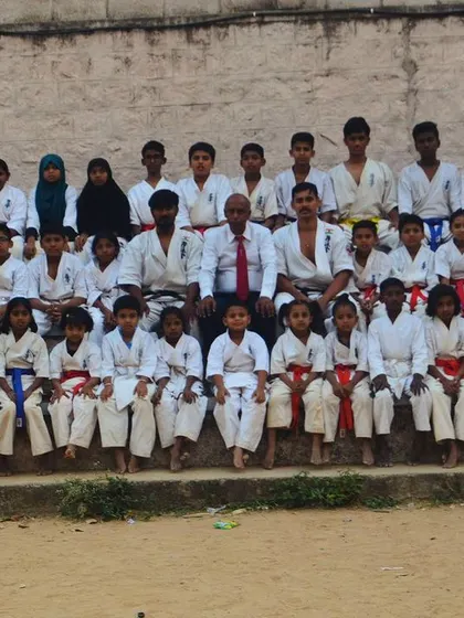 The students of our KR Puram dojo after successfully completing their belt grading exam. The whole Kyokushin family is proud.