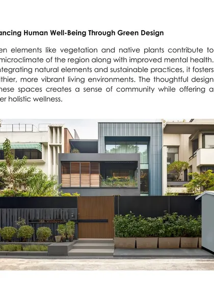 Green elements like vegetation and native plants contribute to the microclimate of a region and improve mental health. By integrating natural elements and sustainable practices, we foster healthier, more vibrant living environments.