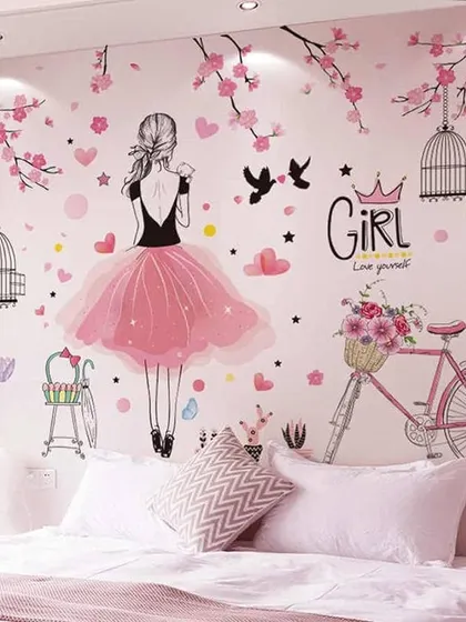 A duplicate of media 174, this charming wallpaper concept is perfect for creating a dreamy and personalized girl's bedroom.