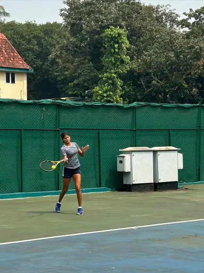 A player hitting a clean backhand during the MSSA finals, showcasing the solid technique we build.