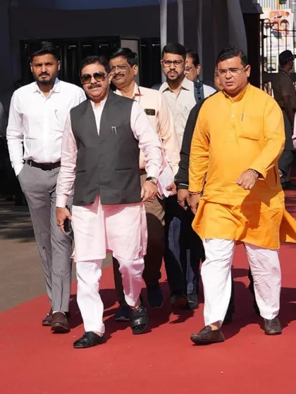 I take pride in dressing leaders. Here, politician Prasad Lad wears a custom-designed pink kurta paired with a classic black Nehru jacket, an ensemble that projects confidence, power, and a deep respect for tradition.