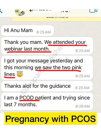 A PCOD patient for 7 months, and now two pink lines. It's amazing to see how quickly things can change when you start helping your body with the right tools.