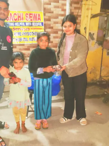 A smile and a warm muffler can make a big difference. We ensure that even the youngest members of our community are cared for during our winter donation drives.