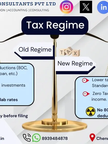 Choosing between the old and new tax regime is a critical decision. I help you compare both options based on your investments and income to ensure you pick the one that saves you the most money, whether it's through deductions or lower slab rates.