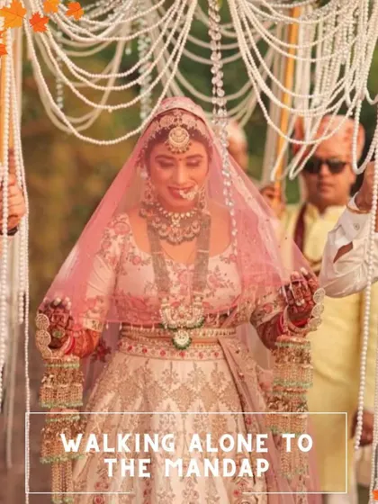 For the confident bride, walking alone to the mandap under a stunning chaadar of pearls can be a powerful and beautiful statement.
