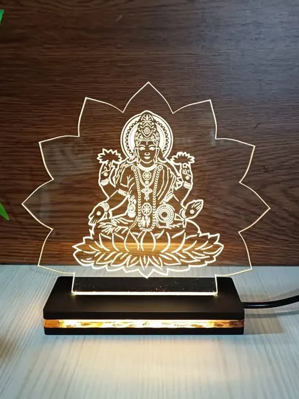 A matching LED lamp featuring Goddess Lakshmi, ideal for creating a divine atmosphere during festivals.