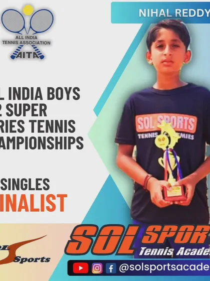 We congratulate Nihal Reddy for bringing home the Finalist Trophy in the AITA All India Super Series Tennis Tournament. Competing at this level builds crucial match experience.