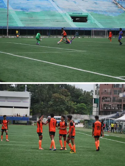 A goal celebration and a defensive play from our U-17 team's victory against Young Blues Elite (BFC). Every match is an opportunity to execute our game plan and work as a team.