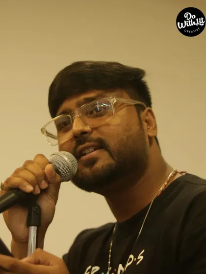 A performer sharing his heart at our LIT-MIC open mic event. We provide the stage, you provide the talent.