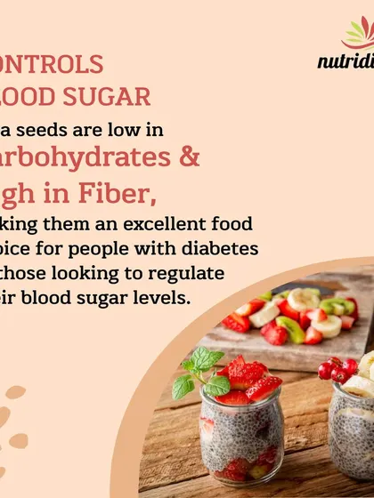 For those with diabetes, chia seeds are an excellent choice. They are low in carbohydrates and high in fiber, which helps regulate blood sugar levels.