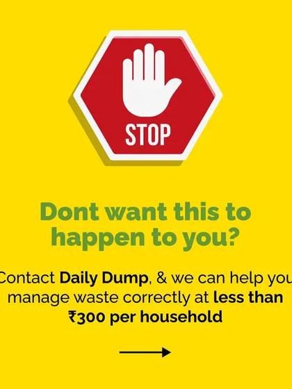 Don't wait for a penalty notice. For less than 300 rupees per household, we can help you set up a system to manage waste correctly and avoid fines.