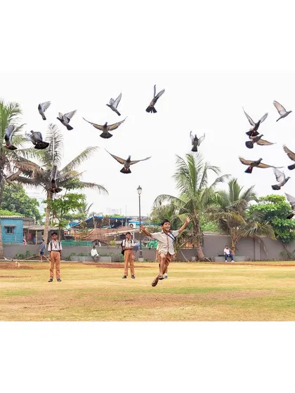 The true measure of a successful public space is the joy it inspires. Here, at the refurbished Gora Dabkal ground in Mumbai's Worli Fishing Village, children find delight in a simple moment, embodying our goal to create landscapes that foster community and vibrant life.