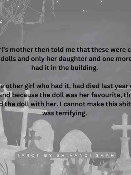 The terrifying story of someone hearing a girl crying through their headphones, finding a headless doll, and discovering its connection to a deceased child.