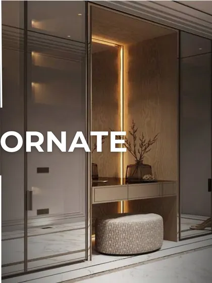 This ornate vanity and wardrobe combination pays homage to vintage grandeur. The intricate detailing and luxurious materials create a space that feels both timeless and incredibly opulent.