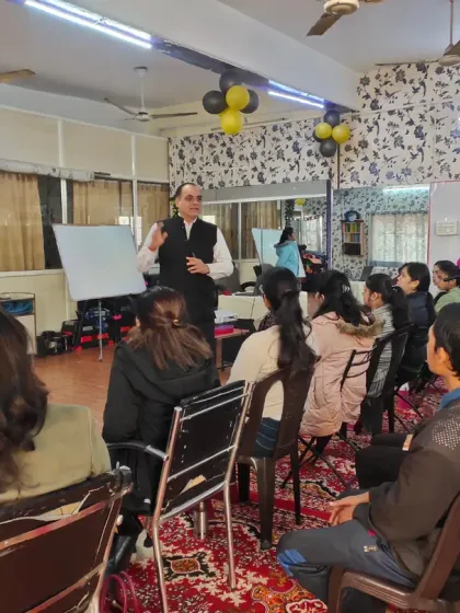 We also focus on professional development. This is a workshop on teamwork and ownership led by corporate trainer Mr. Praveen Narang, designed to equip our trainers with essential business skills.