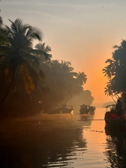 The golden hour at the Honnavar boating park. The light is magical, and the atmosphere is serene.