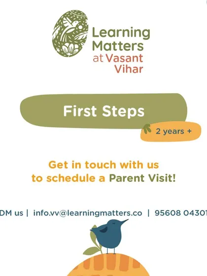 We are excited to announce we are coming soon to Vasant Vihar. Get in touch to schedule a parent visit and learn more about our Parent-Toddler, First Steps, and Early Years programs.