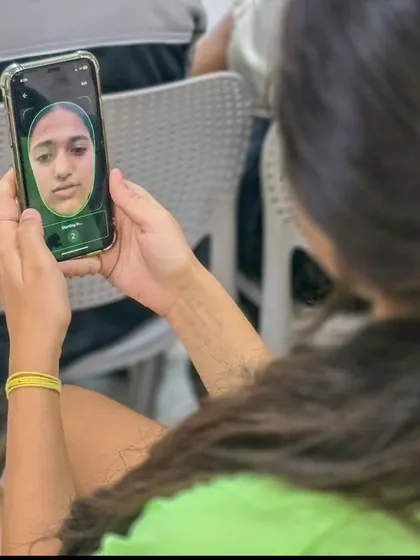 A player from our girls' team uses the BrainEye app to track her brain's health. We provide our athletes with cutting-edge tools for performance and well-being.