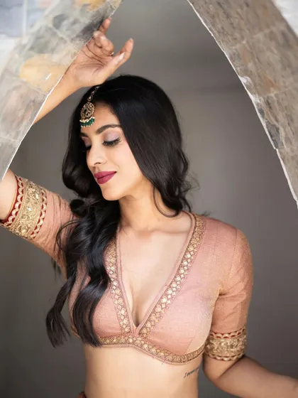 A beautiful, dreamy shot from the Samyakk clothing campaign. The makeup is soft and romantic, matching the delicate feel of the moment.