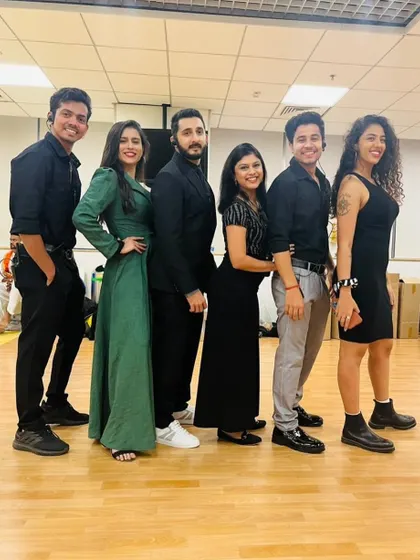 Posing with our incredible team. We couldn't do what we do without these talented dancers who bring their energy and passion to every single project.