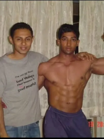 A throwback to my college days. I used to be into bodybuilding while my benchmate, Rishab Shetty, was into wrestling. We both won medals for our college.