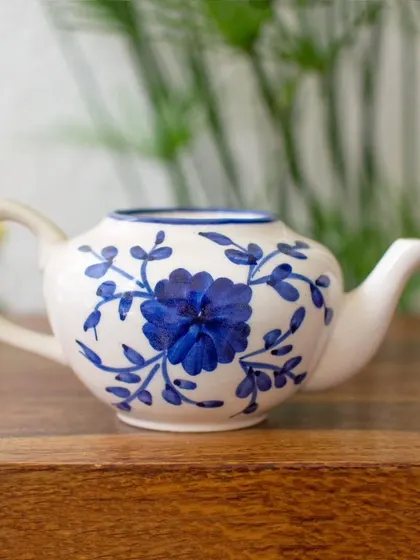 Each Fleur teapot planter is carefully hand-painted with a delicate floral design, making it a truly special and one-of-a-kind piece.