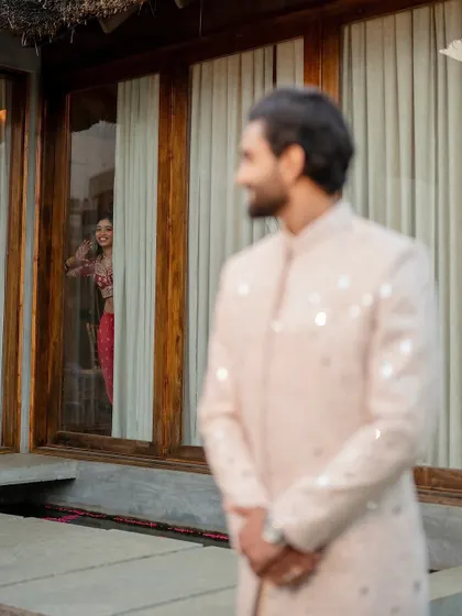 The magic of a Sangeet night. From the couple's dance to the grand entrance, we capture the energy, romance, and stunning outfits of your celebration.