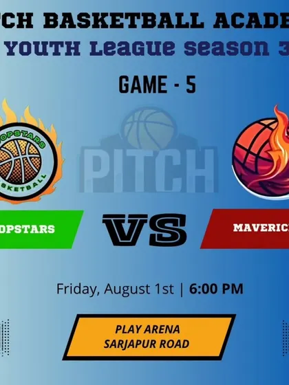 The matchup poster for Game 5, where the Hoopstars were chasing their first win against the Mavericks.