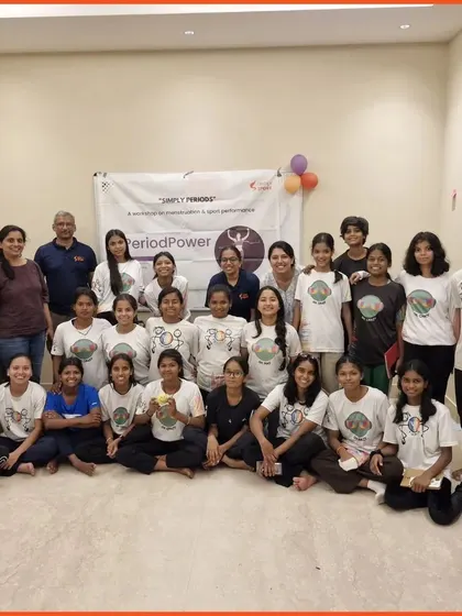 A group photo from our Simply Periods workshop with Y-Ultimate in New Delhi. We are thrilled to work with sports like ultimate frisbee that have a strong culture of inclusivity and mutual support.