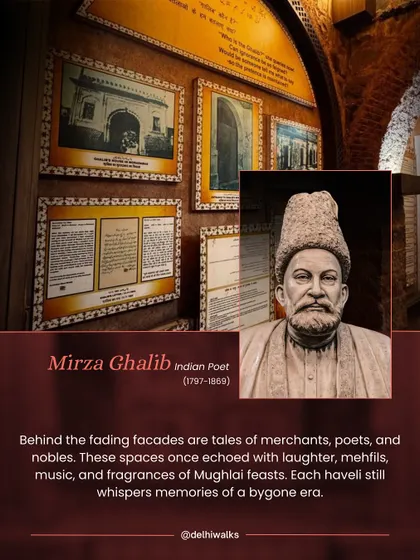 A tribute to Mirza Ghalib, the Indian poet whose spirit still haunts the lanes of Old Delhi. His haveli whispers memories of a bygone era of mehfils, music, and poetry.