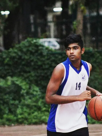 Dribbling up the court in my younger days.