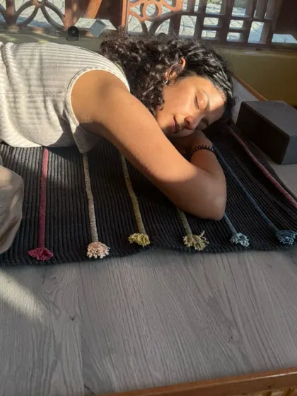 Happiness is a moment of complete rest. Savasana, or corpse pose, is one of the most important parts of any practice, allowing the body and mind to integrate the work.