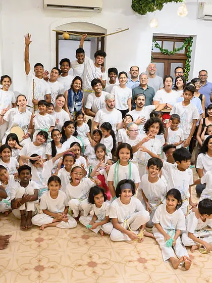 This is our tribe. A snapshot of our vibrant community of students, parents, and instructors from Mumbai and Bangalore, all united by the energy and friendship of Capoeira.
