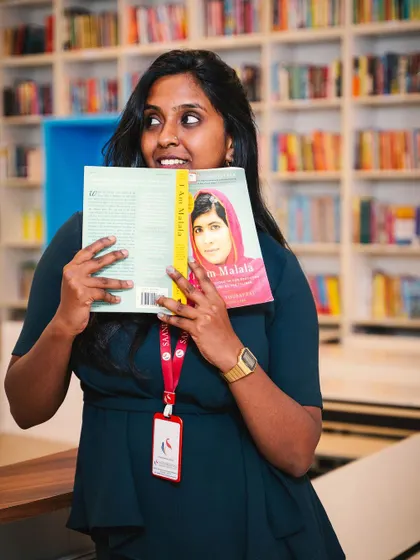A playful shot with a book about Malala. She is such an inspiration.