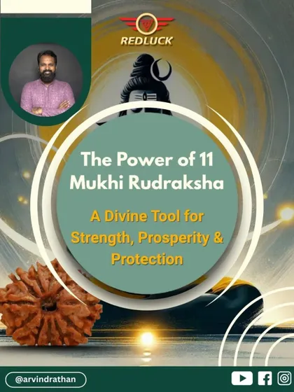 The 11 Mukhi Rudraksha is a divine tool for strength, prosperity, and protection. It embodies the power of Lord Rudra and Indra, making it a potent ally for overcoming challenges and achieving success.