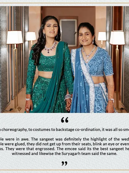 "From choreography, to costumes to backstage co-ordination, it was all so smooth. People were in awe." Hearing this makes all the hard work worth it.