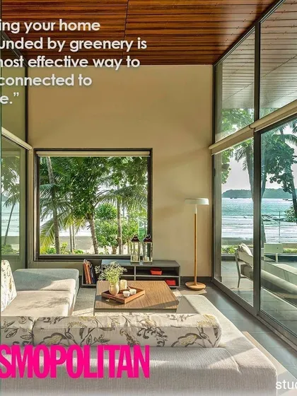 Our Cove project was featured in Cosmopolitan for its approach to biophilic design. The home is a testament to how surrounding a space with greenery and opening it up to nature is the most effective way to stay connected and find calm.